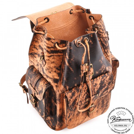  Кожаный рюкзак "Патриот" (старение рыжий)